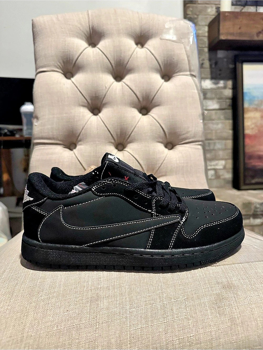 Jordan Air Jordan 1 Retro Low OG SP "Travis Scott Black Phantom" Black Sneakers
